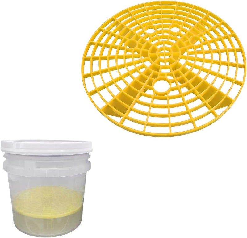 Yourkar 2 PCS Car Wash Bucket Inserts, Plastic Vehicle Wash Bucket Insert Detail Grit Trap, Auto Wash Dirt Collectors Fits 12 Inch Diameter Bucket, Universal Car Accessories (Yellow, 1PCS) - Image 1